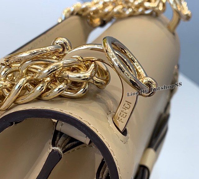 FENDI专柜精品包包 芬迪鏈條單間斜挎包 Fendi蓋頭皮條穿孔編織蝴蝶結手提包 fdzg2263